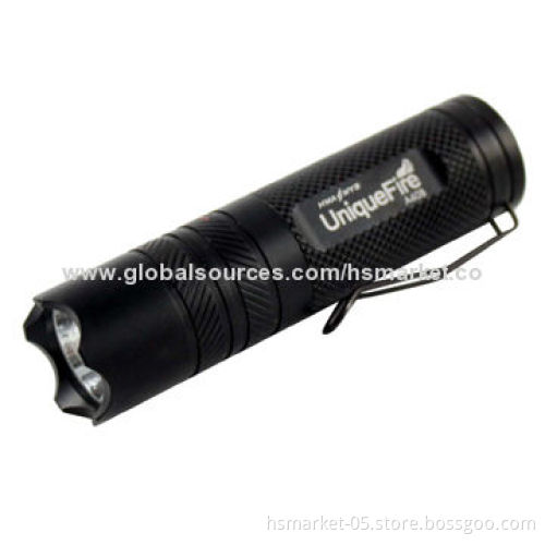 LED Police Flashlight, Cree Q5 LED, 240lm, 1x 16340/1x CR123A, 4 Hours, Pocket ClipNew